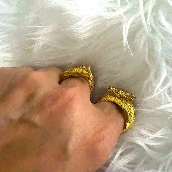 Auspicious Dragon & Phoenix twin ring - Picture 2 of 3